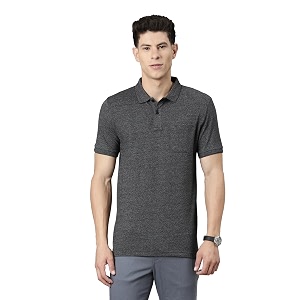 Classic Polo Mens Solid Black Polo Neck