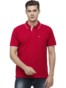 Classic Polo Solid Men Polo Neck Red