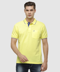 Classic Polo Solid Men Polo Neck Yellow