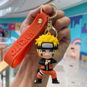 Classic Quirk Cute Naruto Uzumaki Silicone 3D Keychain with Strap Charm & Metal Hook, Key Ring Key Chain