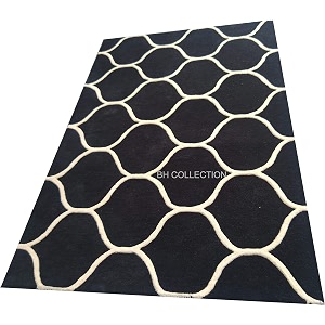 Classical Look Embossed Curved Handmade Tufted Woolen