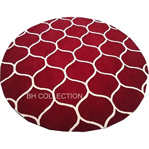 Classical Look Embossed Curved Handmade Tufted Woolen