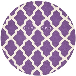 Classical Look Embossed Curved Handmade Tufted Woolen