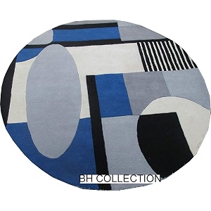 Classical Look Embossed Curved Handmade Tufted Woolen