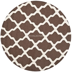 Classical Look Round Handmade Tufted Plain Carpet