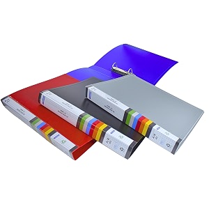 staprico 2d ring binder file - a4 size - 4 pack a4  files for office  plastic ring binder file for certificates and documents