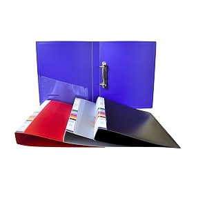 staprico 2d ring binder plastic box - fc size  office and certificate plastic file  ring files for documents pack of 4