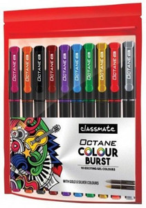 classmate octane burst multi colourpack of 10 - pack of 3 by the mark gel pen