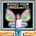 Classroom Butterfly Wings Bulletin Board Set Butterfly Motivational Bulletin Board Decoration Colorful Spread Your Wings and Fly Paper Cutouts for School Office Home Nursery Chalkboard Door Wall Decor