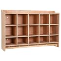 Classroom Coat Locker with Cubbies, Double Side Coat Hooks, Anti-tip Anchors, Casters, Hooks and Storage Boxes,for Classrooms &amp; Playrooms