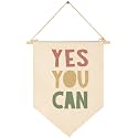 Classroom Wall Banner Decor-Teacher Supplies Gift-Inspirational Back to School Flag-Motivational Quote-Affirmative Hanging Canvas Pennant Sign for Classroom Teacher Office Reading Corner-Yes You Can