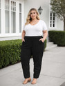 classy looks Relaxed Women Black Trousers