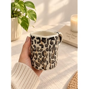 classy modern tiger print ceramic mug  stylish coffee cup for coffee lovers  high quality ceramic drinkware  elegant tea coffee mug for home office kitchen  unique gift