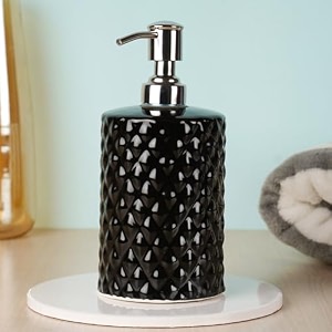 classyo ceramic soap dispenser for bathroom ceramic handwash dispenser hand soap dispenser hand wash bottle for home midnight black