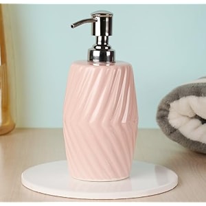 classyo ceramic soap dispenser for bathroom ceramic handwash dispenser hand soap dispenser hand wash bottle for home peach