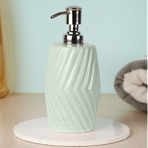 classyo ceramic soap dispenser for bathroom ceramic handwash dispenser hand soap dispenser hand wash bottle for home green