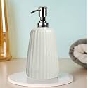Classyo Ceramic Soap Dispenser for Bathroom, Ceramic Handwash Dispenser, Hand Soap Dispenser, Hand Wash Bottle for Home (White)