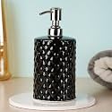 Classyo Ceramic Soap Dispenser for Bathroom, Ceramic Handwash Dispenser, Hand Soap Dispenser, Hand Wash Bottle for Home (Midnight Black)