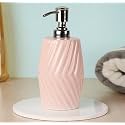 Classyo Ceramic Soap Dispenser for Bathroom, Ceramic Handwash Dispenser, Hand Soap Dispenser, Hand Wash Bottle for Home (Peach)