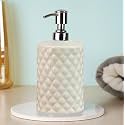 Classyo Ceramic Soap Dispenser for Bathroom, Ceramic Handwash Dispenser, Hand Soap Dispenser, Hand Wash Bottle for Home (Ivory)