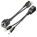CLASSYTEK Passive PoE Injector and PoE Splitter Kit with 5.5x2.1 mm DC Connector Power Over Ethernet Adapter - Pack of 10 Set (White or Black)