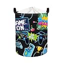 Clastyle Video Game Kid Storage Basket Foldable Boy Laundry Hamper, 45L