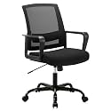 CLATINA Office Chair, Mid Back Ergonomic Desk Chairs Rolling Mesh Computer Chair with Executive Lumbar Support and Height Adjustable Design for Home Office, Black