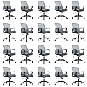 CLATINA Ergonomic Office Desk Chair - Mesh Office Chair with Adjustable Lumbar Support, Rolling Comfortable Computer Task Chairs with Arms for Home Conference-Gray, 20 Pack