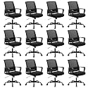 CLATINA Ergonomic Rolling Mesh Desk Chair with Executive Lumbar Support and Adjustable Swivel Design for Home Office Computer Black 12 Pack