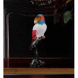 claude premium bird figurine in lively white showpeice
