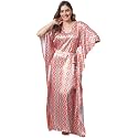 Claura Orange Digital Print Silk Satin Women