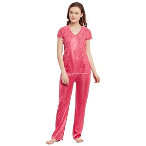 Claura Stylish Women Satin Night Suit with