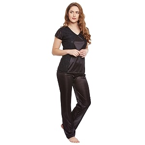 Claura Stylish Women Satin Night Suit with