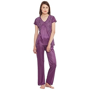 Claura Stylish Women Satin Night Suit with