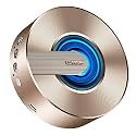 CLAVIER Pluto Portable Bluetooth Speaker, Bluetooth 5.0 Wireless Speakers with HD Sound and Rich Bass, LED Flashing Light, Built-in Mic for iPhone &amp; Android, Gold