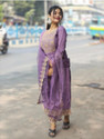 CLAVINET Embroidered Kurta TrouserPant Dupatta Set