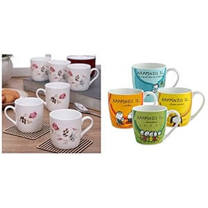 clay craft ceramic coffee mugs - set of 4 multicolour 220ml amp ceramic coffee cup - set of 6 multicolor 200ml