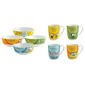 clay craft ceramic happiness is snackcereal bowl multicolour set of 4 ceramic milk mug - set of 4 multicolor 340ml