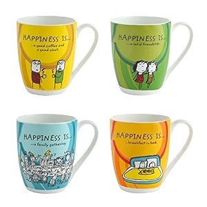 clay craft ceramic milk mug - set of 4 multicolor 340ml standard hs-mm-oxford-4pc