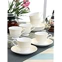 Clay Craft Super S305C Georgian Tea Cup and Saucer Set (Multicolour, 210ml) - 6 Pieces