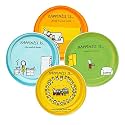 Clay Craft - Premium Ceramic Snack &amp; Side Plate Set - Microwave Safe, Glossy Finish, Printed Design for Serving &amp; Dining - Multicolor - 5.5 Inch Diameter (Set of 4)