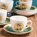 Clay Craft Fine Ceramic Cup &amp; Saucer Set of 12 (6 Cups + 6 Saucers) - 180 ml Each (Maroon)