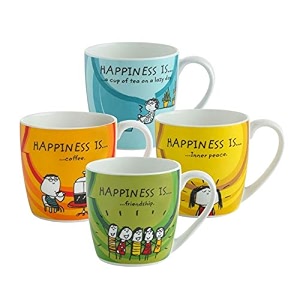 clay craft ceramic coffee mugs - set of 4 multicolour 220ml