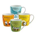 Clay Craft Ceramic Coffee Mugs - Set of 4, Multicolour, 220ml