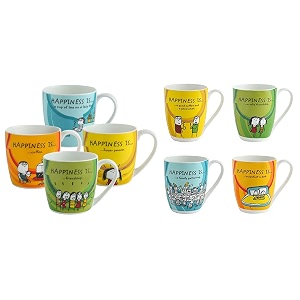clay craft - happiness is ceramic coffee tea milk mugs oxford set of 4 340ml happiness is ceramic coffee mugs alton set of 4 240ml