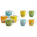 Clay Craft - Happiness is Ceramic Coffee Tea Milk Mugs Oxford, Set of 4, 340ml Happiness is Ceramic Coffee Mugs Alton, Set of 4, 240ml
