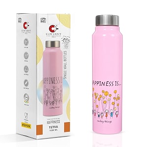clay craft vacbott happiness is single walled non insulated water bottle 1000ml violet