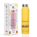 Clay Craft VACBOTT Happiness is... Single Walled Non Insulated Water Bottle, 1000ML, Yellow