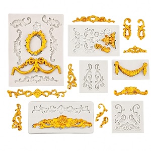 clay moulds for art and craft silicone mould for clays art and baking projects decorative patterns for cake borders and polymer clay 19 x 12 cm white