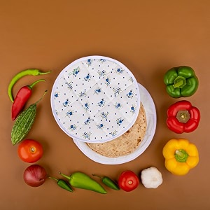 clazkit round roti chapati cover 100 cotton traditional roti rumals tortilla covers- 4pcs set multicolor